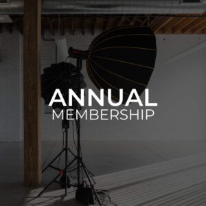 Annual Membership product image with studio lighting setup at The Head Space Studios.
